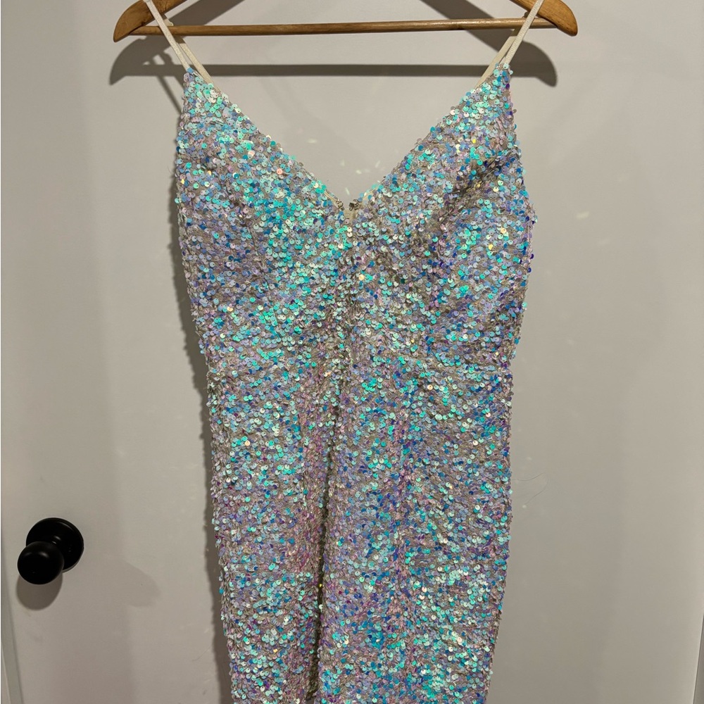 FASHION NOVA Sequin Spaghetti Strap Dress